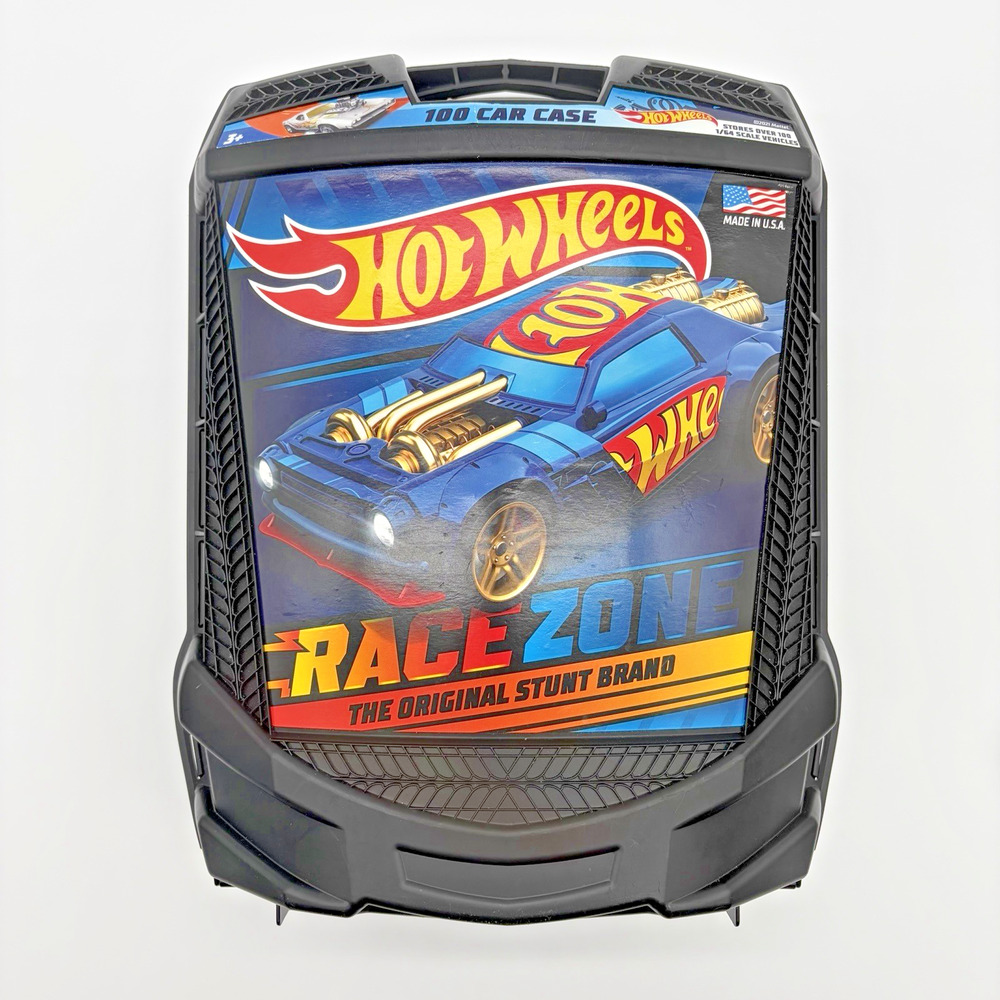 🔥Hot Wheels Race Zone 100 Car Collector Carry Case Wheels Handle Kids Fun